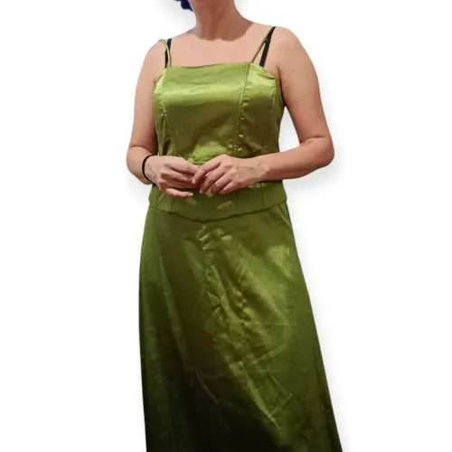 Vestido longo verde festa Bi Bian tamanho G