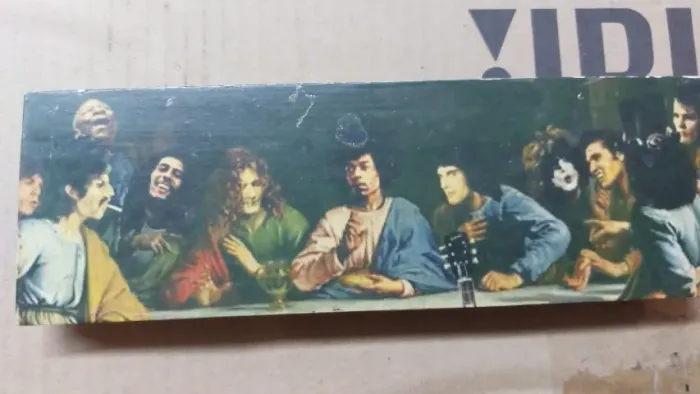 Taco Santa Ceia do Rock - Decorativo - Hendrix, Kiss, Elvis, Bob Marley, Zeppelin, Stones 