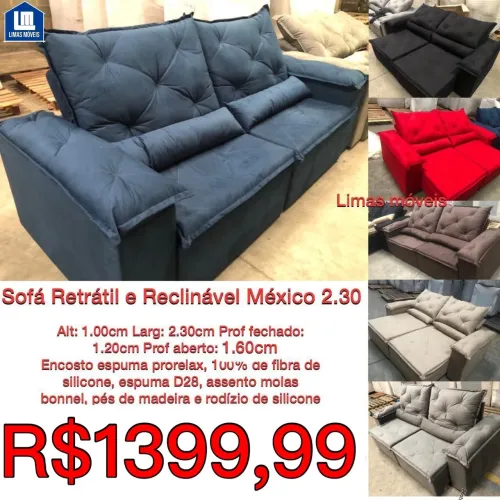 Sofá retrátil e reclinável México 2.30 metros 