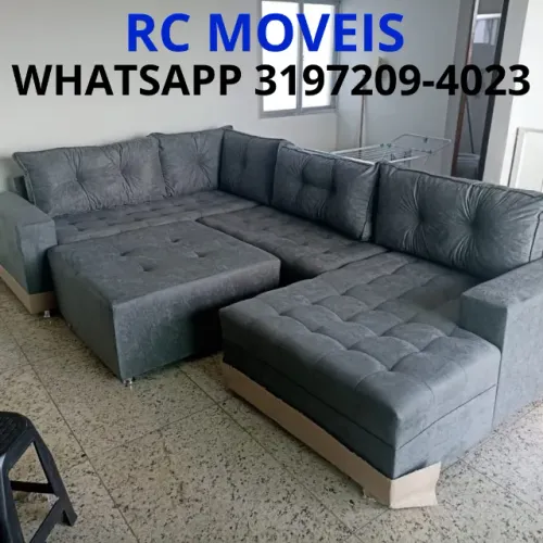 Sofá Modulado Toro com Chaise e Puff - Conforto e Sofisticação