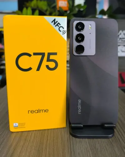 Celular Resistente a Água - Realme C75 - Preto - 256Gb - NFC