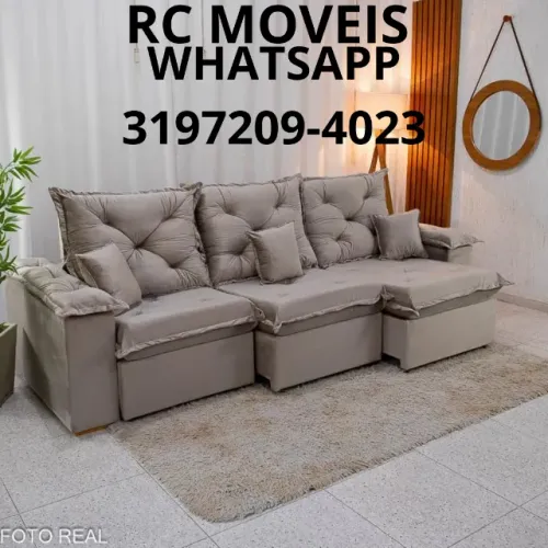 Sofá Londres 2.70m Retrátil e Reclinável - Conforto Premium RC Móveis