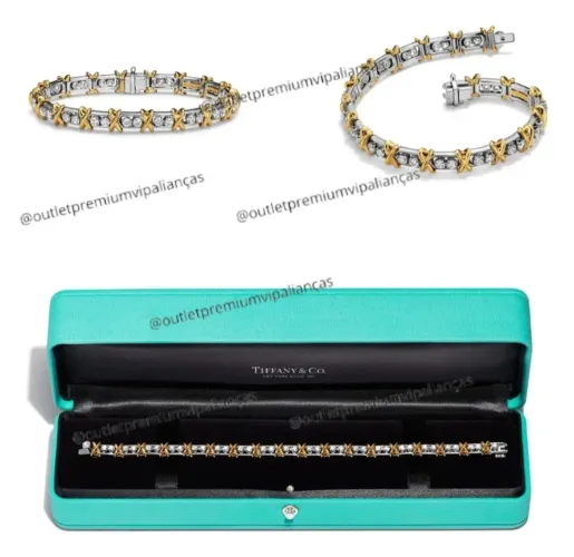 Pulseira bracelete tiffany sexteen stone 