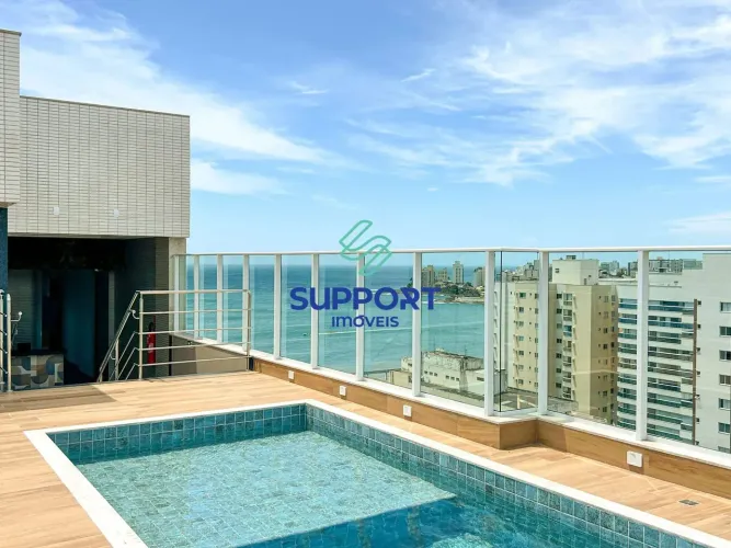 Apartamento 2 quartos na Praia do Morro com vista para o mar e lazer completo