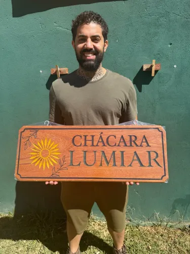 Placa de entrada de chácara, sitio, rancho fazenda