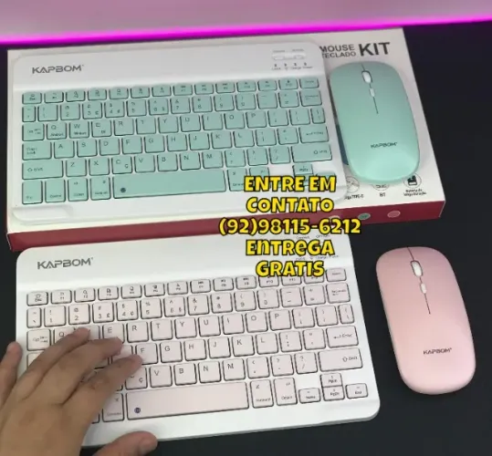Teclado com Mouse Bluetooth sem fio