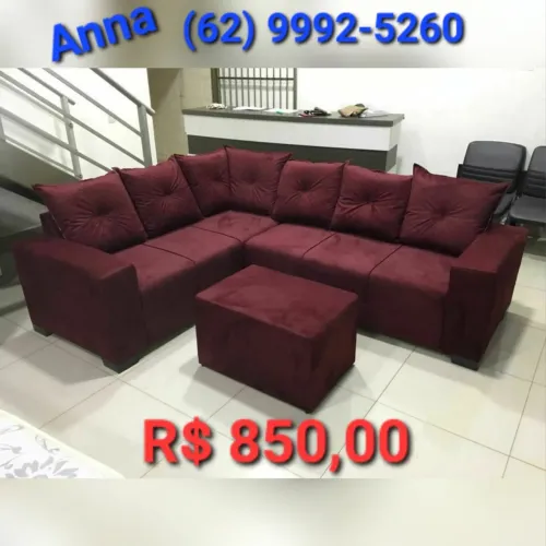Sofá de Canto com Puff - /// Conforto e Estilo