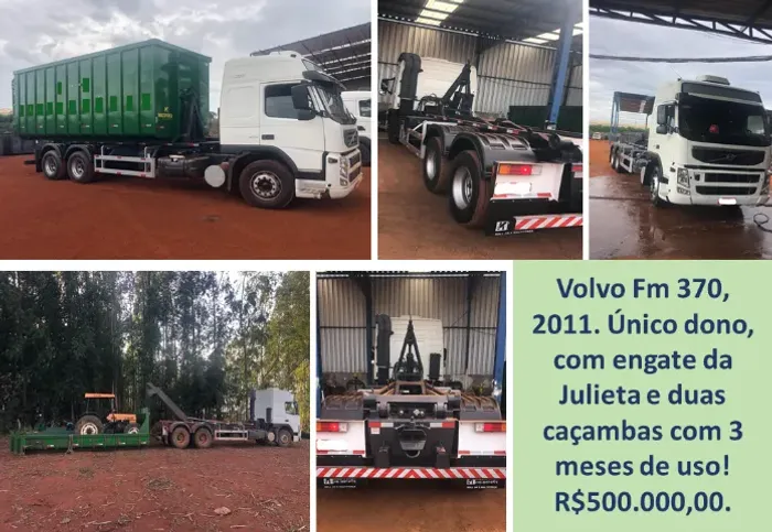 Volvo Fm 370 2011, com duas caçambas