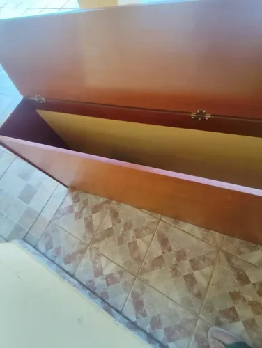 Cama de Casal + Baú Multiuso de Madeira - Super Espaçoso e Resistente