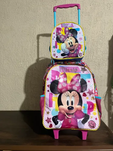 Kit mochila e lancheira de rodinha infantil 