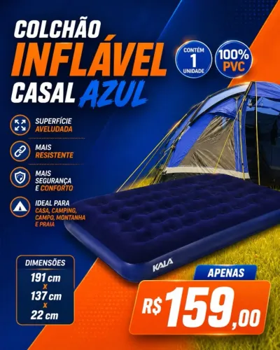 Colchão Inflável Azul - Casal