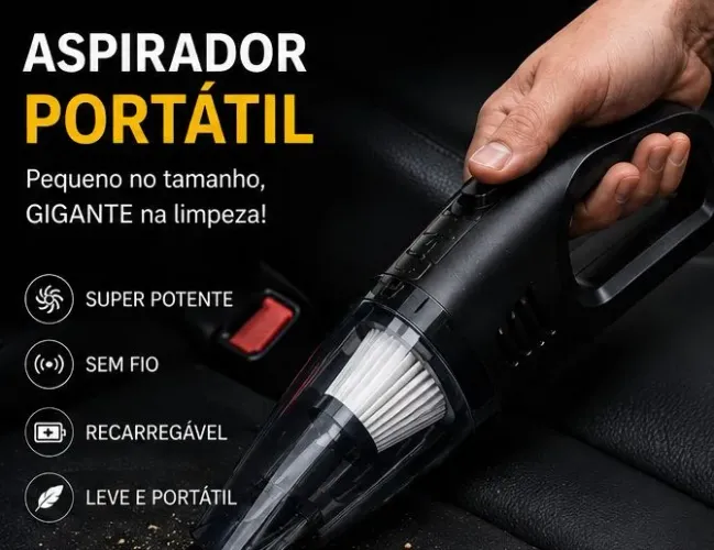 Oferta! Aspirador Portátil Sem Fio - Limpeza em Segundos
