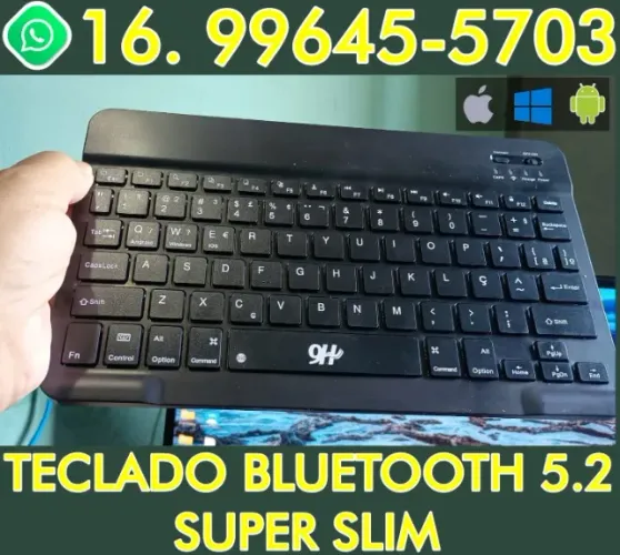 Teclado Bluetooth 5.2 Super Slim Compacto 