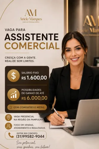 Vaga para Assistente Comercial Feminino