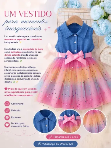 Vestido infantil luxo