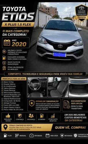 Toyota Etios X Plus Sedan 1.5 Flex 16V 4P Aut. 2020