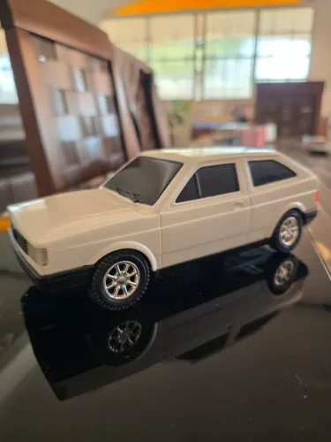 VW Gol quadrado plástico antigo original anos 90 Diverplas brinquedo antigo vintage branco