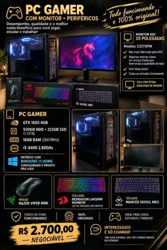 Vendo PC Gamer Completo