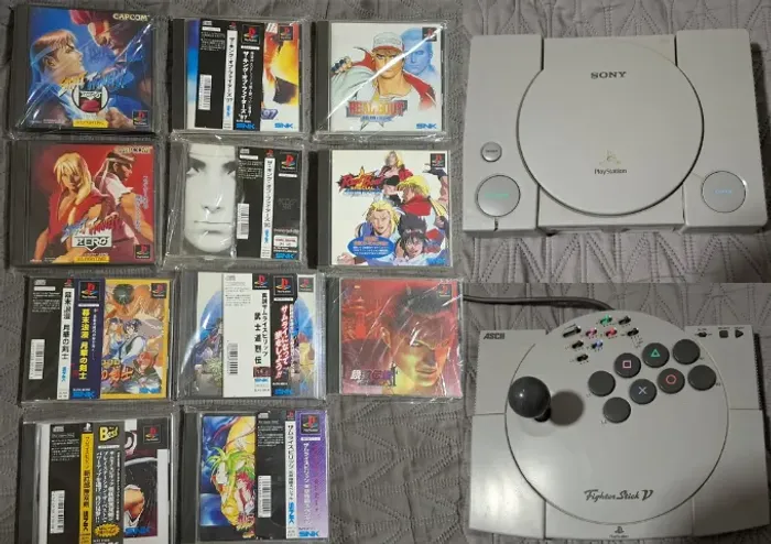 PlayStation 1 Japonês + 11 jogos originais + controle arcade + controle- PS1 - PSone