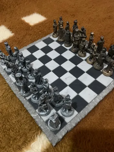 Jogo xadrez , tabuleiro de Mármore