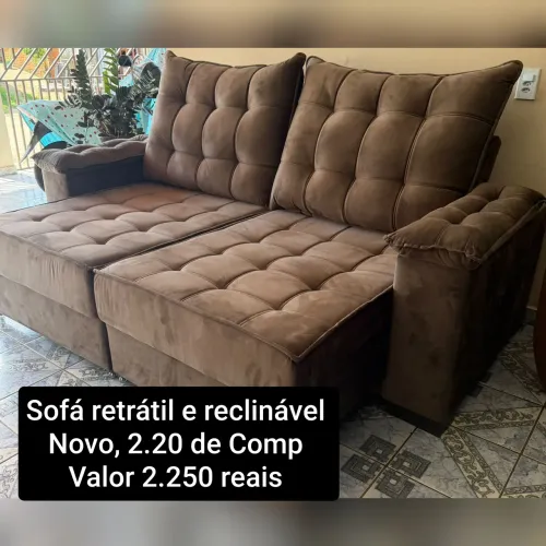 Sofá retrátil e reclinável novo na embalagem