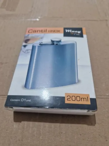 Cantil de Bolso Inox 200ml Whisky Frasco Drink Garrafinha