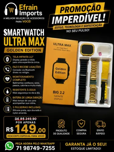 Relógio inteligente Smartwatch G9 ultra gold