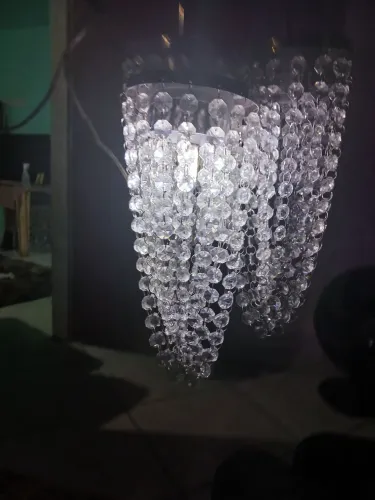 Luminária kit 3 perca cristal 