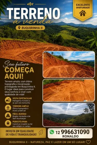 Entrada de $50 mil mais parcelas terreno rural em sjcampos