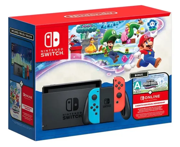 Nintendo Switch NOVO LACRADO | Nintendo Switch + Super Mario Bros. Wonder + 3 Meses NSO