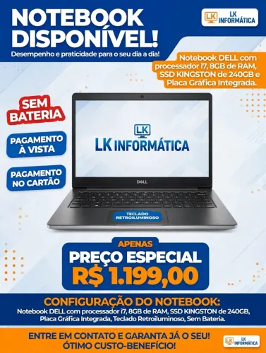 Notebook DELL i7 com Placa Gráfica