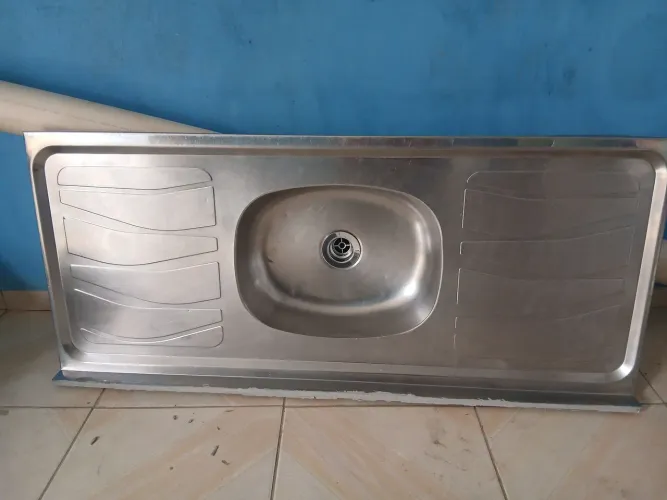 Tampo de pia de cozinha em inox 1,20 cm