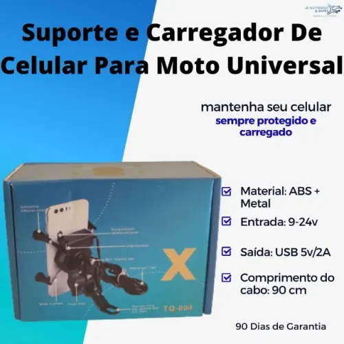 Suporte de celular para moto com carregador - Loja física - com garantia - entrega rápida