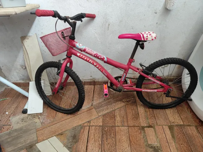 Bicicleta Infantil Houston Nina Aro 20 Com Cestinha - Rosa