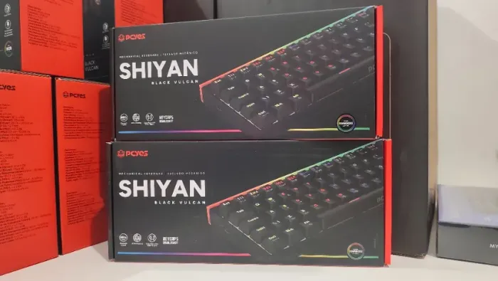 Teclado Mecânico 60% Pcyes Shiyan Black Vulcan Rgb - Switch Red
