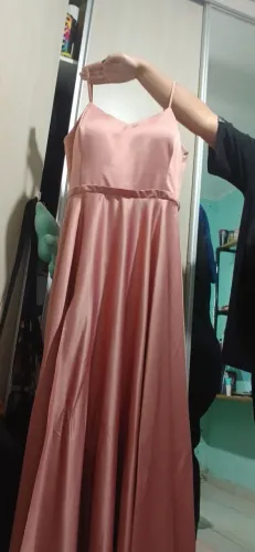 Vestido de festa para casamento rose usado uma vez.