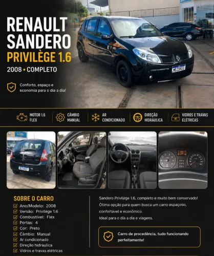 Renault Sandero Privilège Hi-flex 1.6 8V 5P 2008