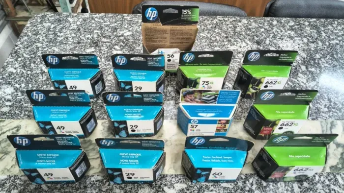 Cartuchos para Impressoras HP (662XL+49+29+60+75XL+57+56) - Kit (Lacrados)