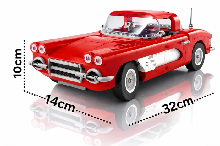 BLOCOS DE MONTAR CORVETTE 1210 PEÇAS MODELO 10321 32 CM APOS MONTADO - TIPO LEGO