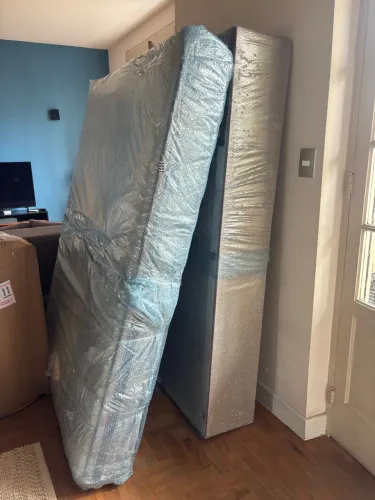 Cama Box Casal Plumatex + Colchão Bege - Excelente Estado