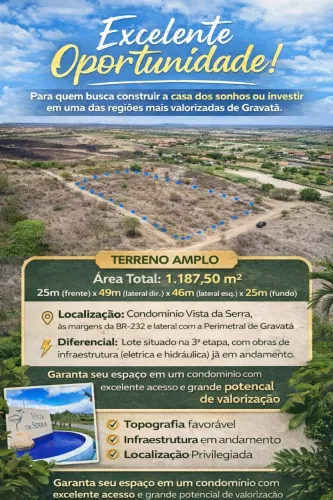 Terreno condomínio Vista da serra Gravatá