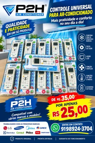 Controle universal para ar-condicionado.