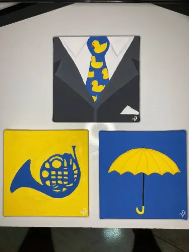 Trio de mini quadros decorativos "HIMYM"