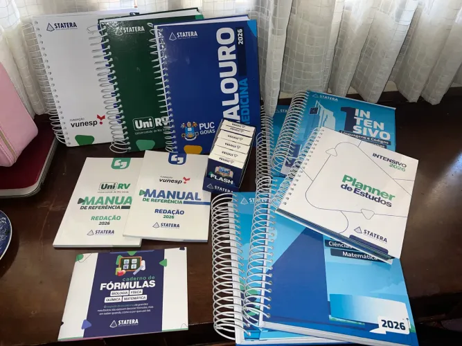 Material Pré-Vestibular STATERA 2026 - Vunesp, UniRV e PUC Goiás | Novo