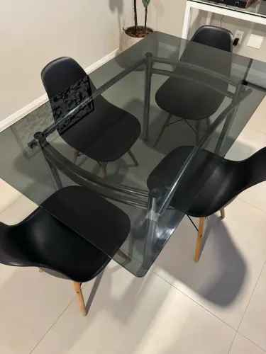 Mesa vidro temperado escuro