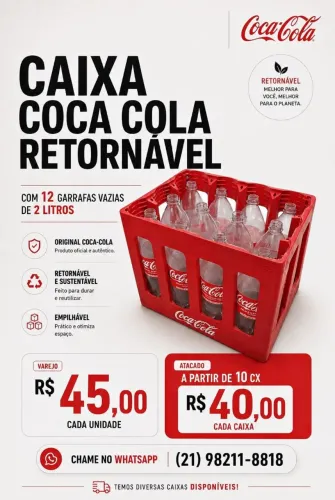 Caixa de coca cola retornável vazia