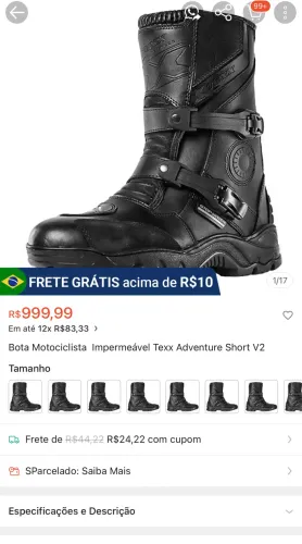 Bota motociclista