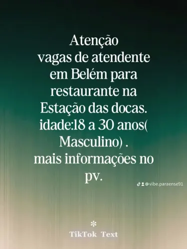 Vaga de garçom( masculino)