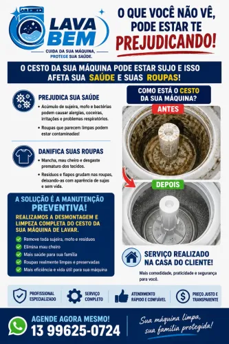 Limpeza de cesto de máquina de lavar. 