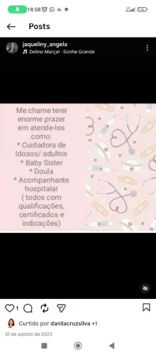Faxineira e trabalho com os cuidados pessoais de saúde .